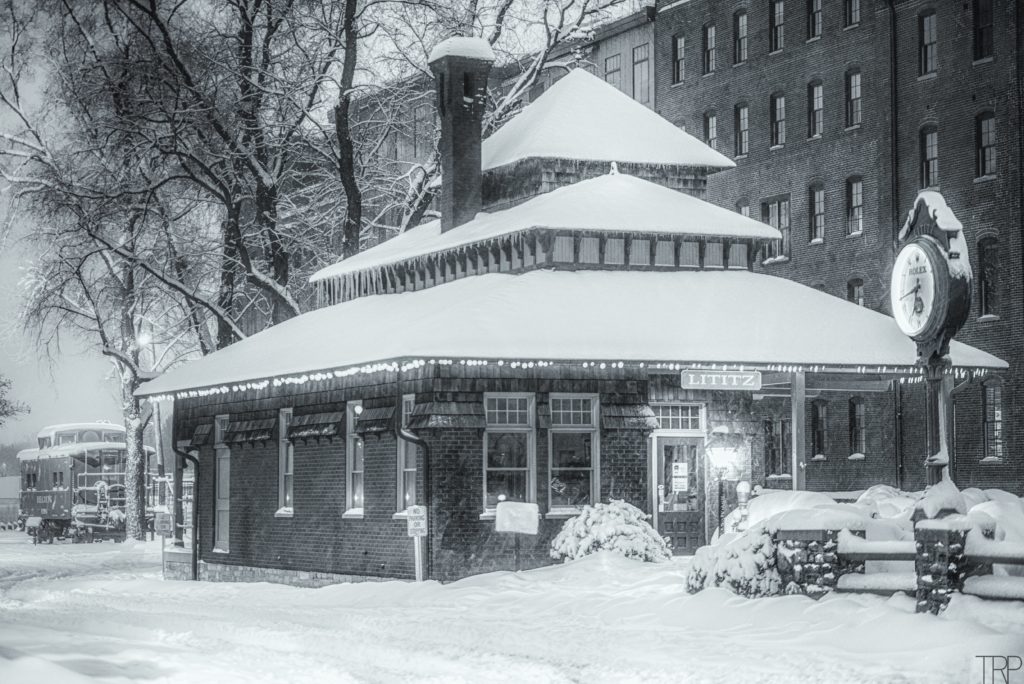 Lititz Train Station Welcome Center in the snow